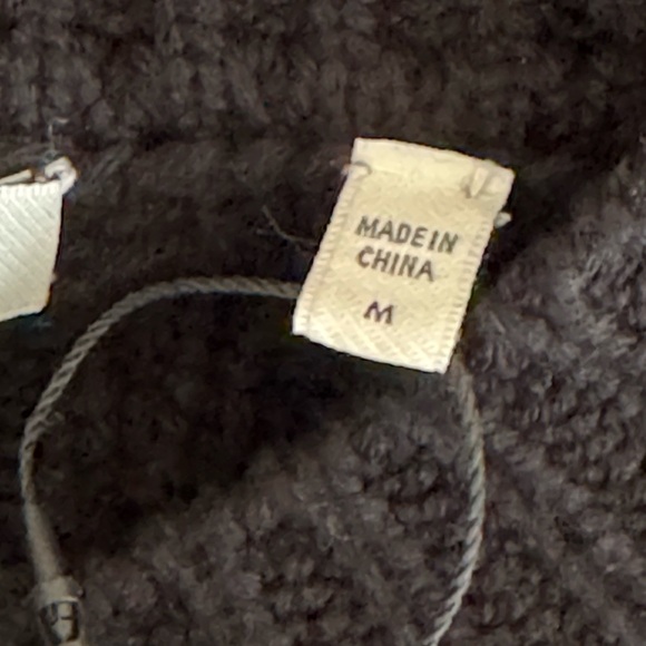 JOIE Maeva Chunky Pointelle Knit 100% Wool Drop Shoulders Blouson Sleeve Med NWT - Picture 6 of 6